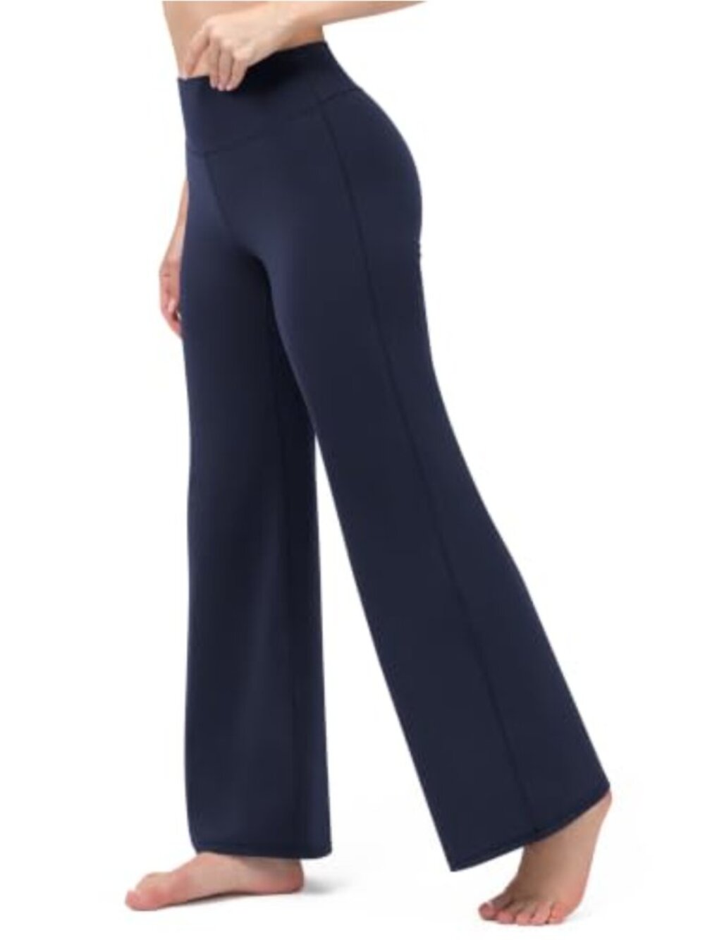 High Waisted Wide Leg Yoga Pants Women Straight Gym Leggings 31" Inseam